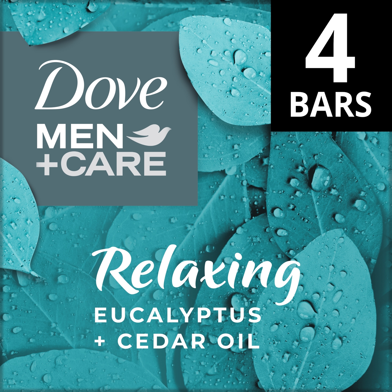 Dove Men Care Cleansing Bar Relaxing – Eucalyptus and Cedar Oil – 4 x 5 oz