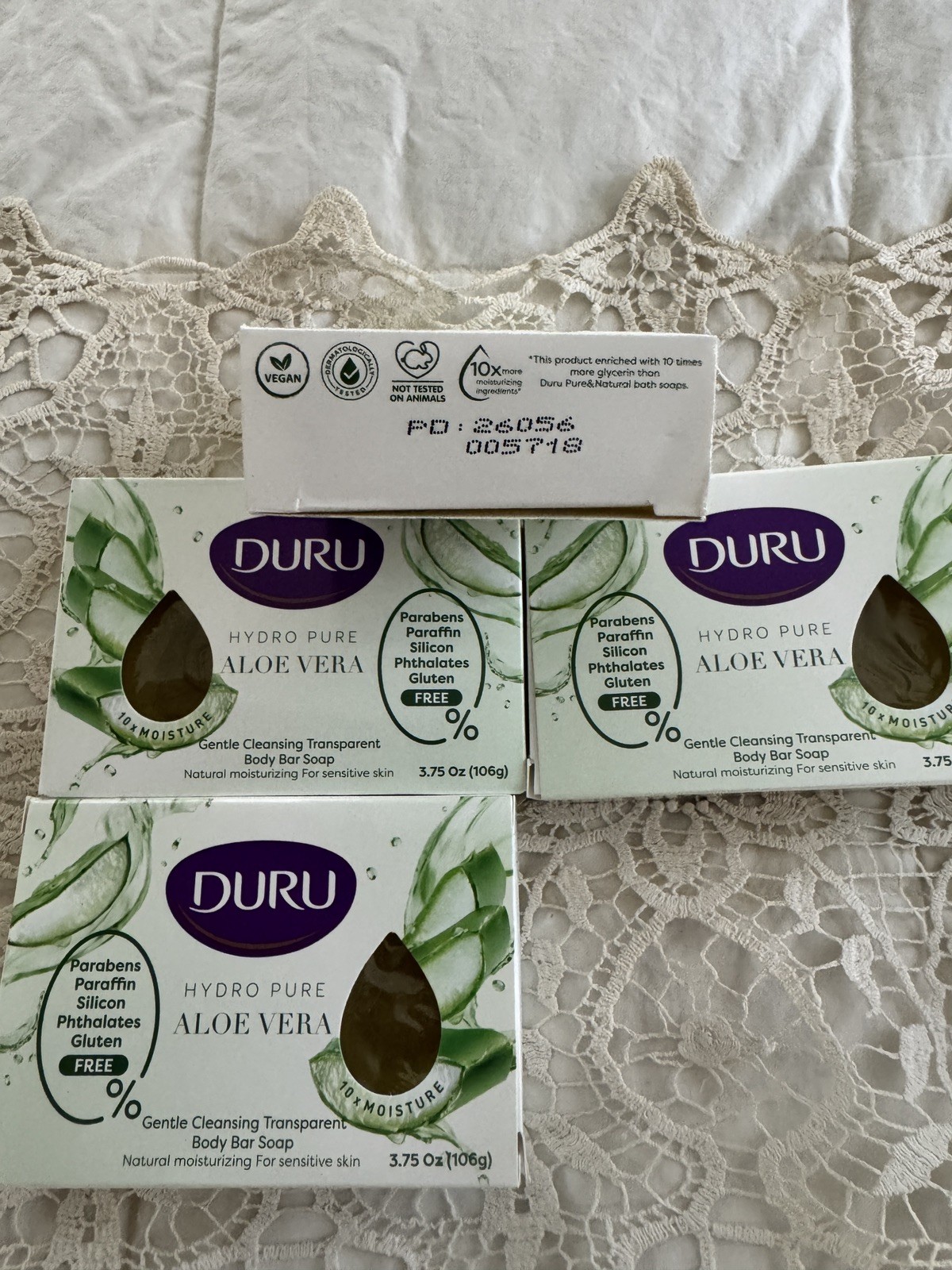 4x DURU ALOE VERA Hydropure Gentle Cleansing Body Bar Soap 3.75oz Glycerin PURE
