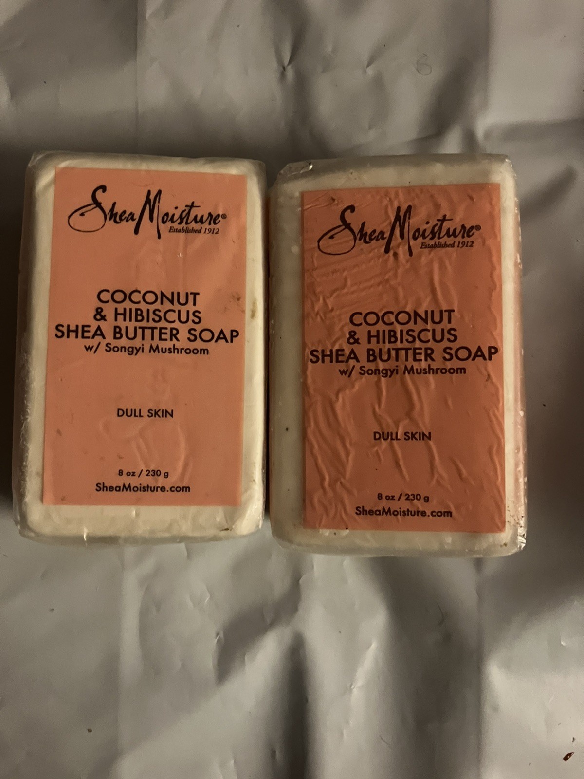 Lot of 4 Shea Moisture BAR SOAPS*8 oz.*MIXED LOT*100% Virgin & Coconut Hibiscus