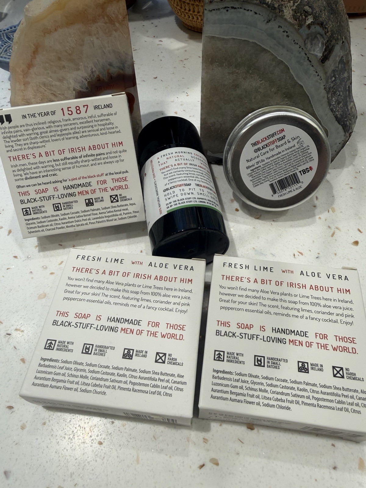 The Black Stuff Handmade All Natural Fresh Lime & Aloe Bar Soap Multipack 3.7oz