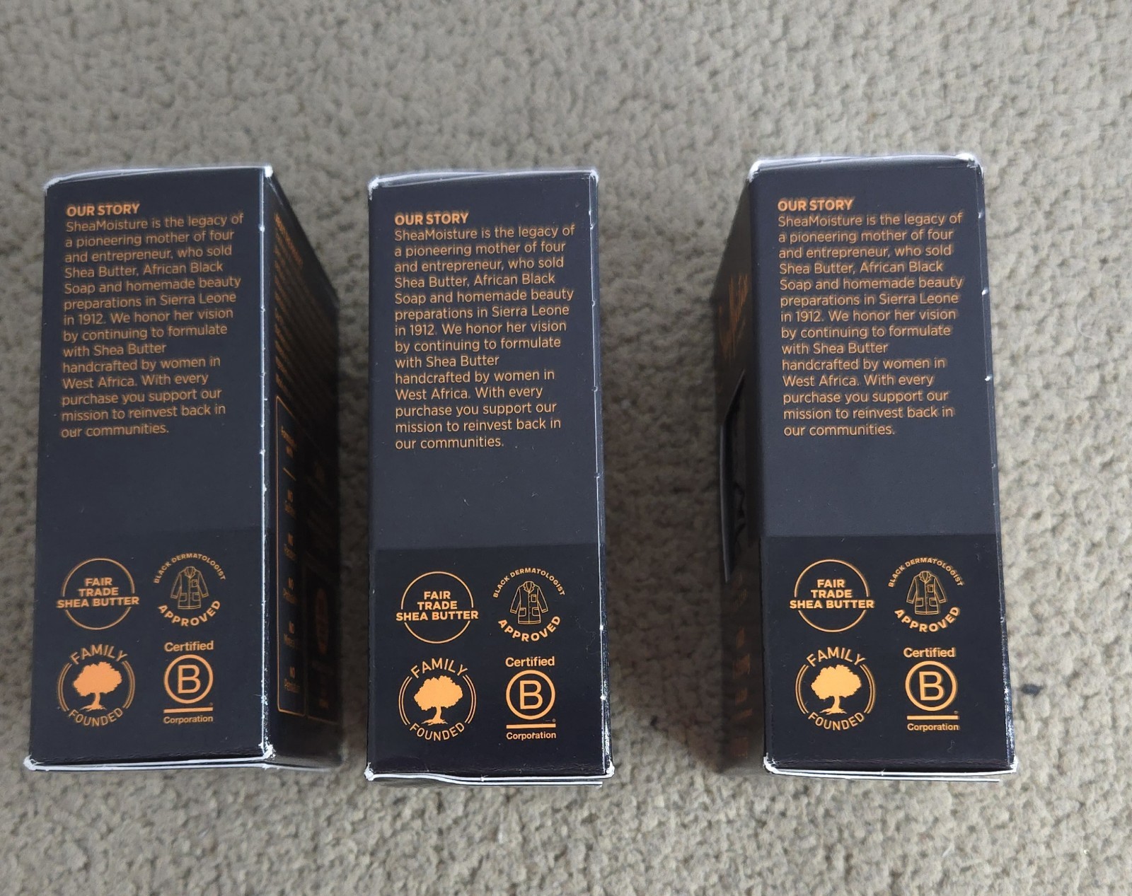 NEW Lot of 3 Shea Moisture African Black Soap Calm & Clearing 8 Oz Bar Soap