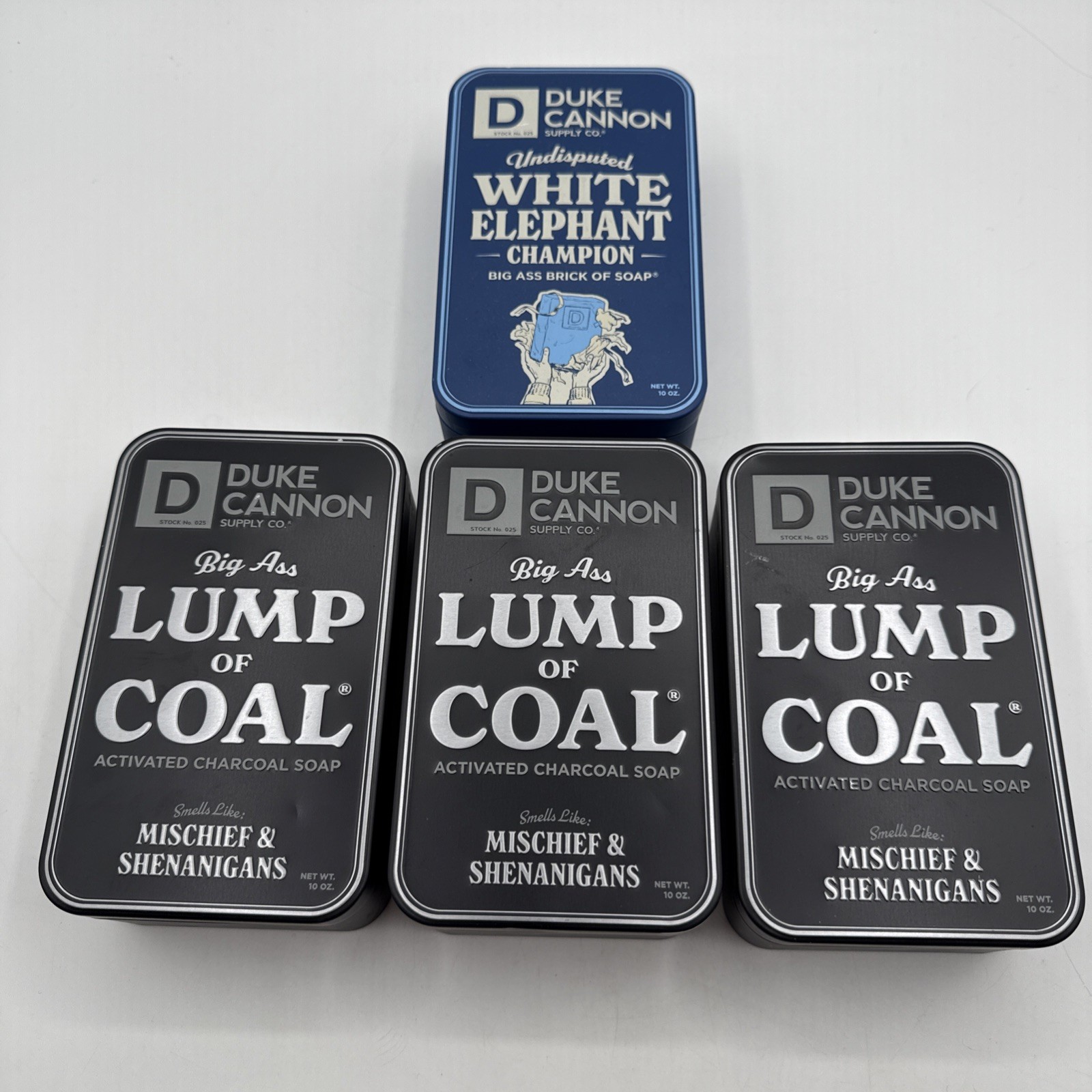 Duke Cannon Big Ass Lump Of Coal Charcoal Soap 10oz Lot Of 3 & 1 White Elephant