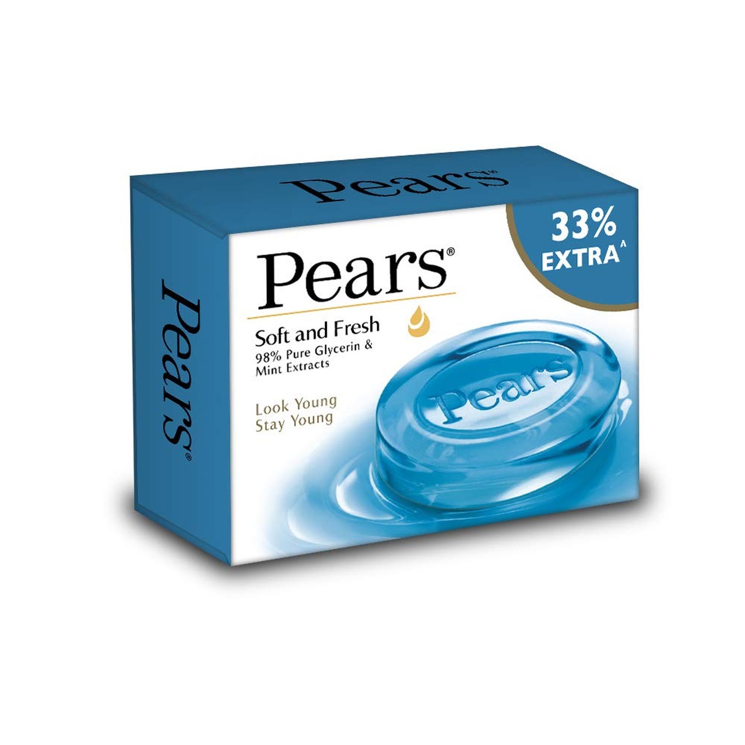 Pears Soft & Fresh Soap – 98% Pure Glycerin & Mint Extracts – 75 g (Pack of 3)