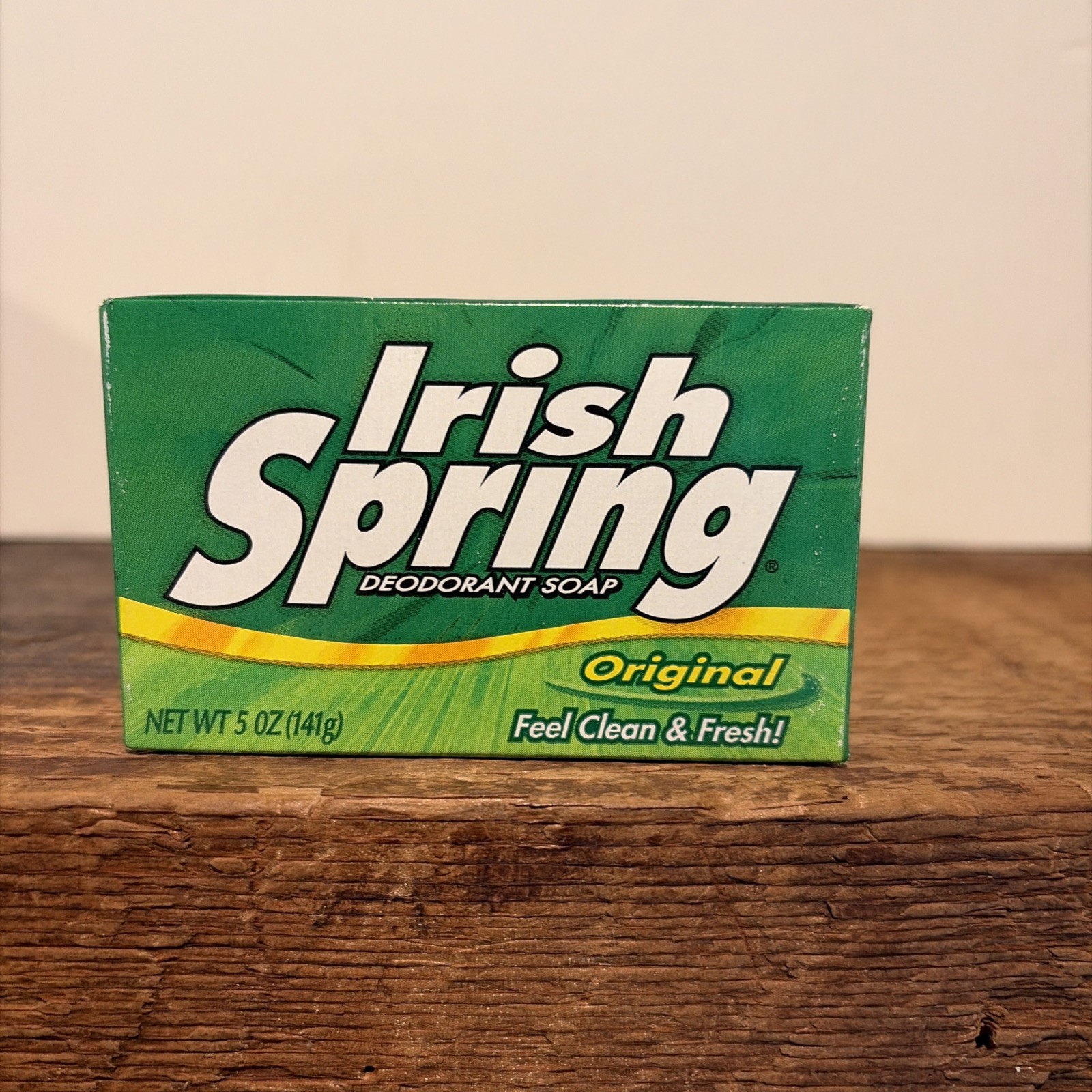 NOS Irish Spring Original Deodorant Soap 3.75 Oz Bar Bath Size No Flax Seed