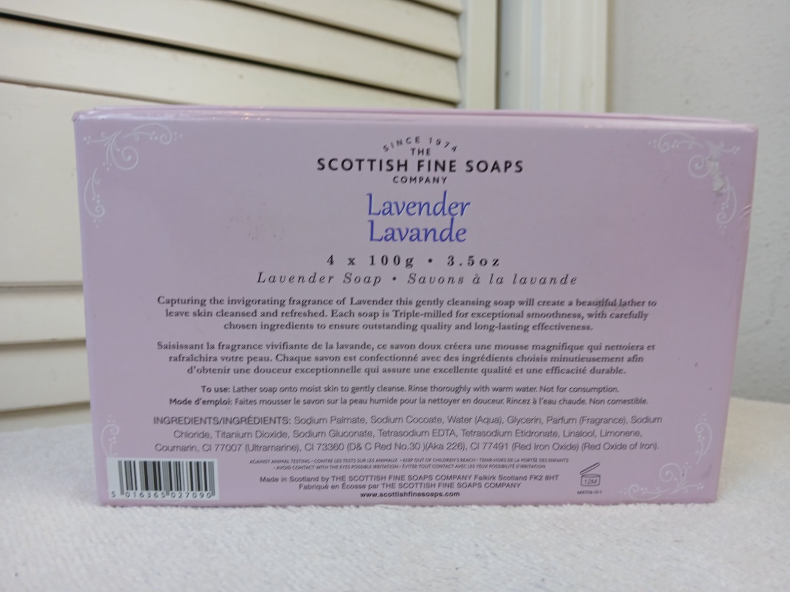 The Lavender fine Scottish soaps company,Lavender Lavande,4 x 100g,Felt Wrapped