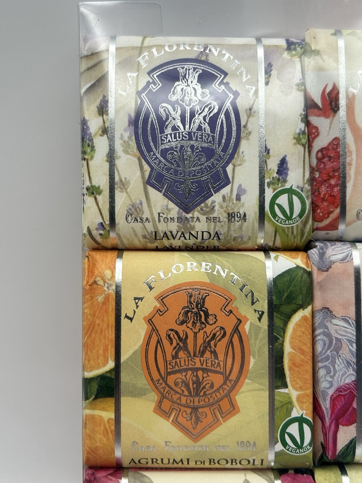 6 Pack La Florentina Bar Soap Peony Lavender Magnolia Iris Pomegranate Orange