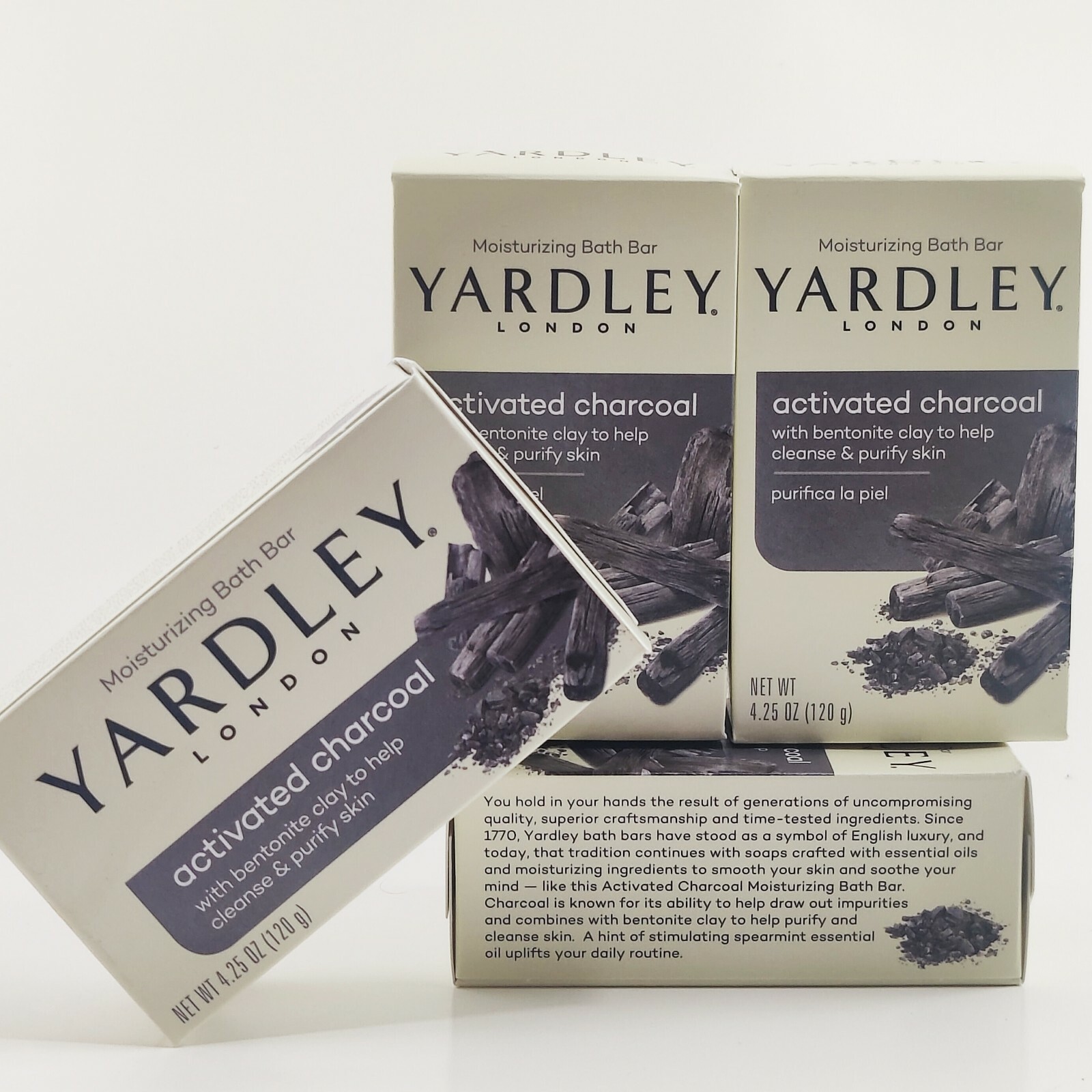 Yardley London Bath Bar Soap Activated Charcoal 3 pieces