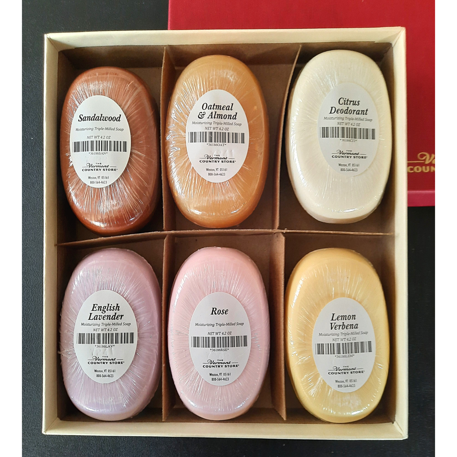 Vermont Country Store Set 6 Box Apothecary Soap Bar Moisturizing Triple Milled