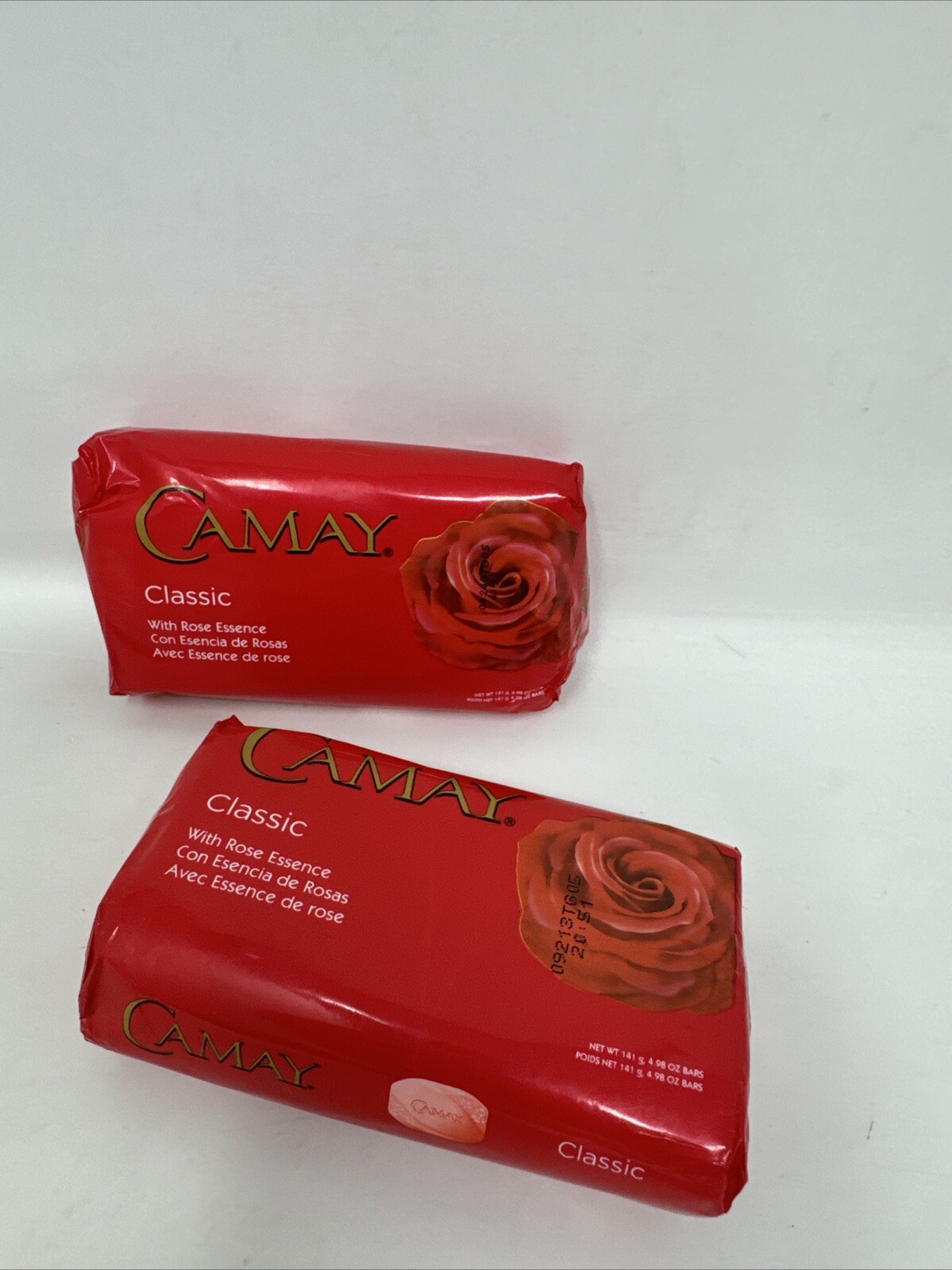 Camay Classic Bath Bar Soap Rose Essence Pack Of 2 4.98 oz. each. Unilever New