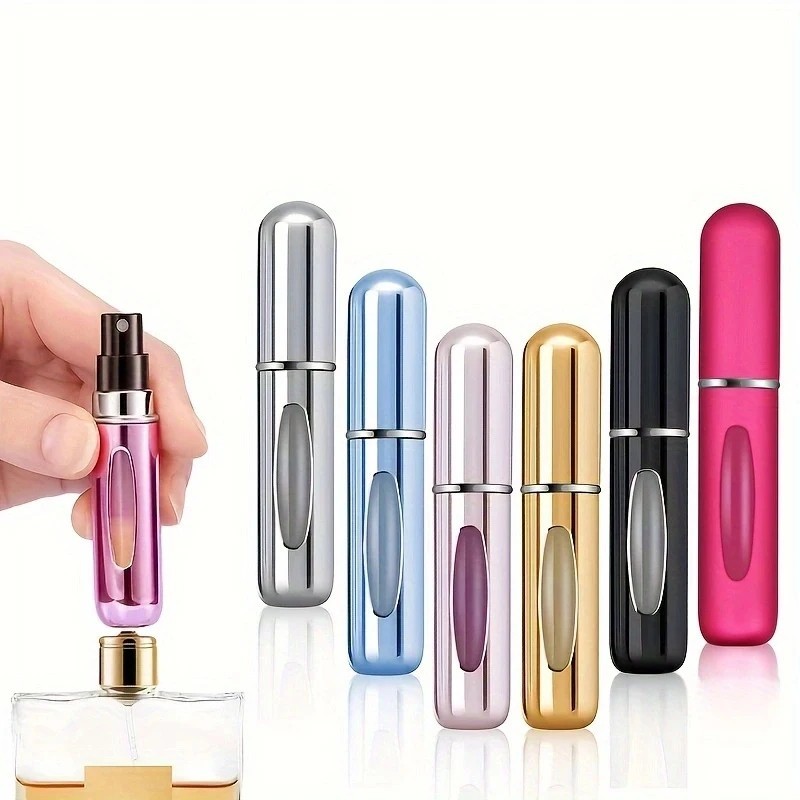 5Pcs Mini Travel Perfume Atomizer Bottle Spray Pump Case Refillable Portable US