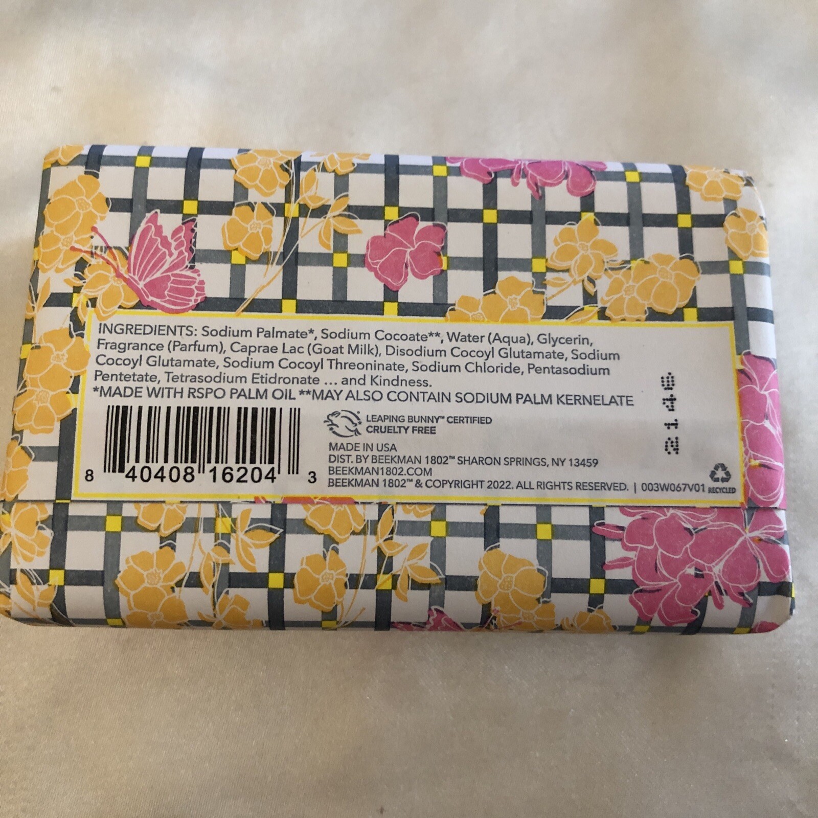 BEEKMAN 1802 Plumeria Butterfly Garden Goat Milk Bar Soap 255g Jumbo Sealed NIB