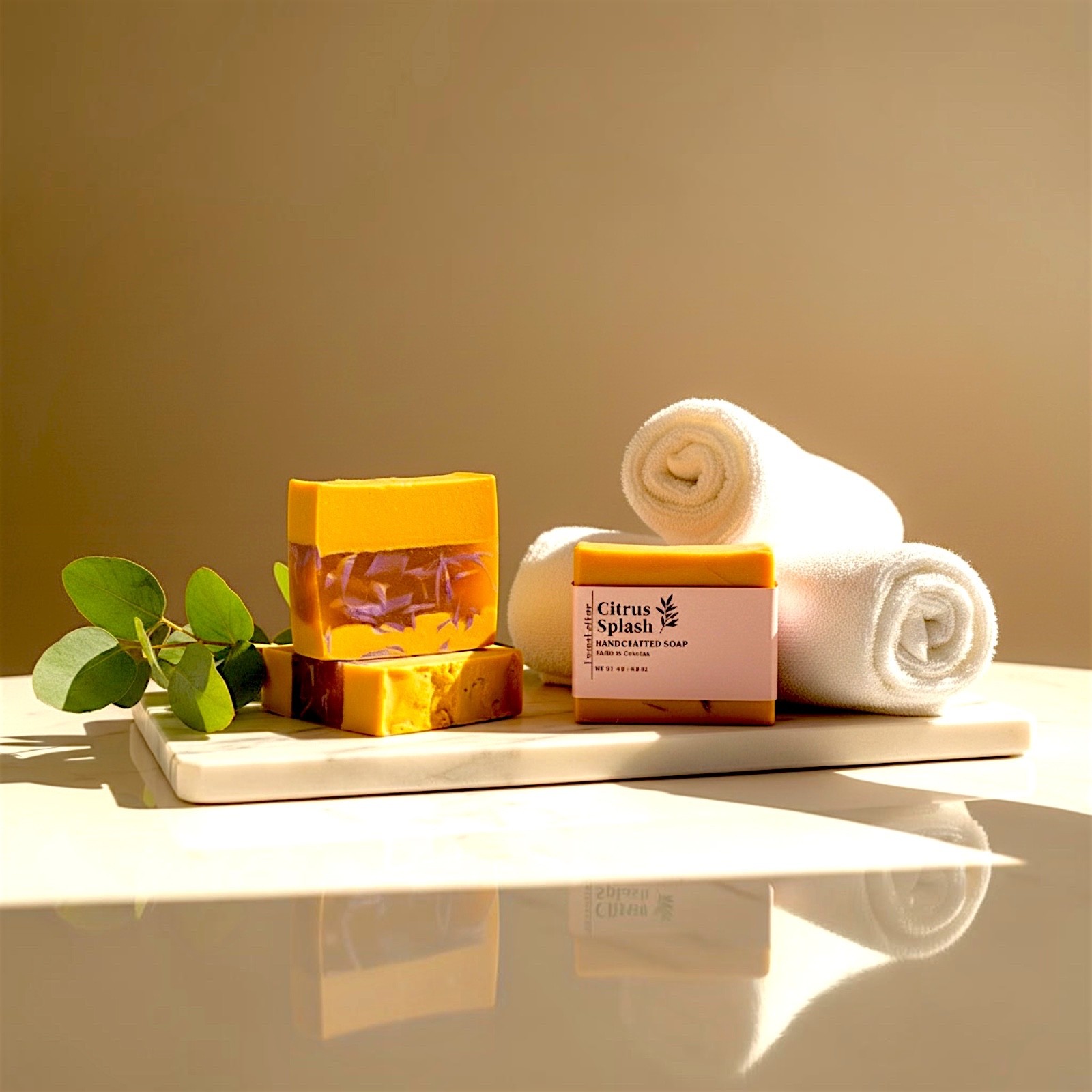 LumaLather Citrus Splash Handmade Soap Bar – Refreshing Moisturizing Bath Soap