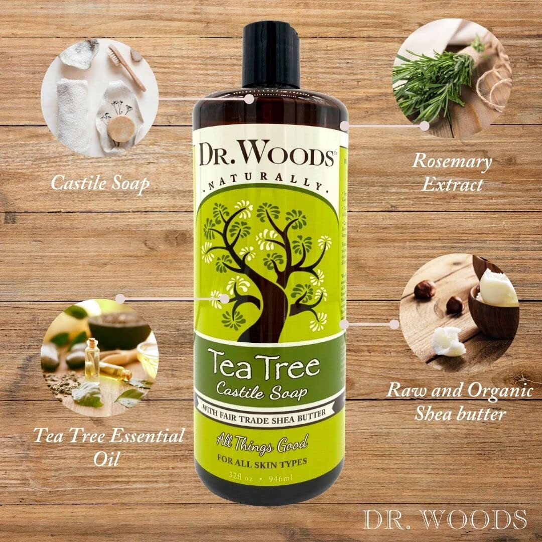 Dr Woods Tea Tree Liquid Castile Soap Pack Of 2 32 Ounces For All Skin Types