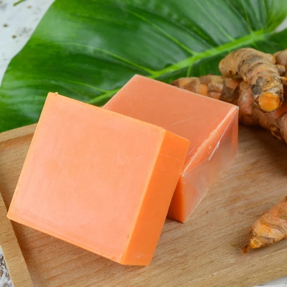 3 Bar djayna Turmeric Soap, 100 grams (3.5oz) Exfoliating for Face and Body