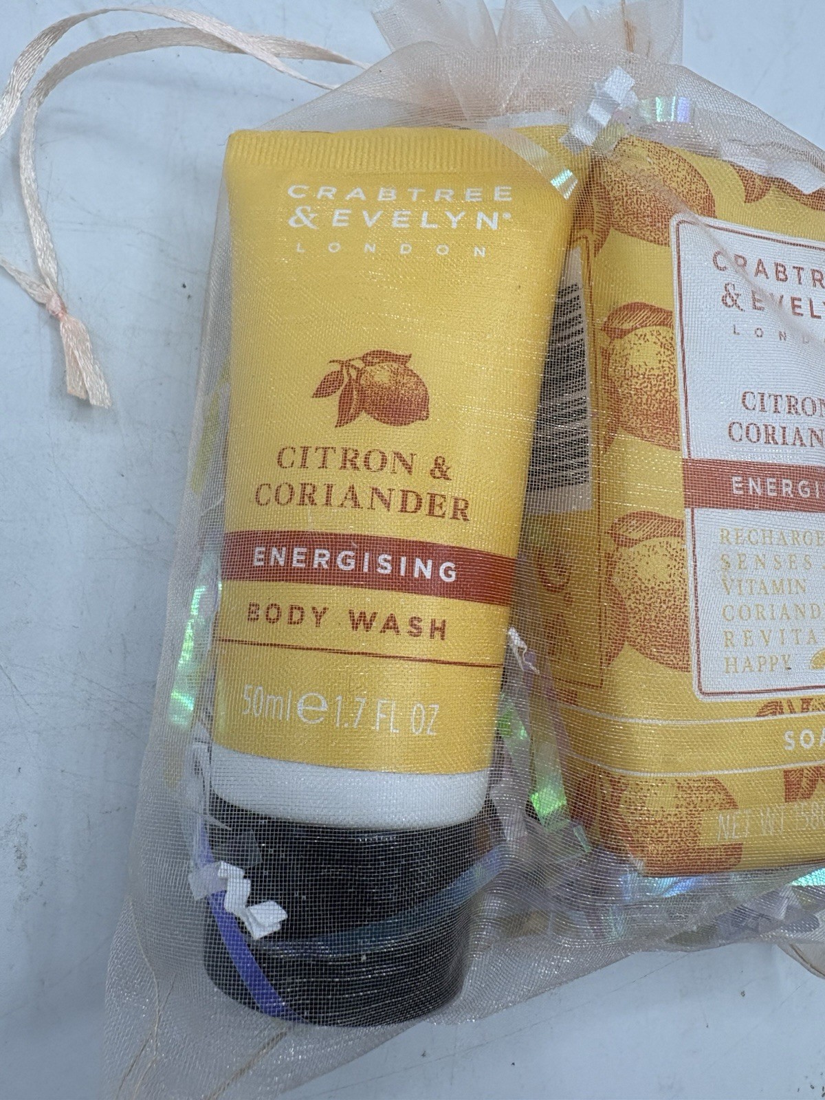 Crabtree & Evelyn Citron & Coriander Energising Bar Soap 5.5 oz Body Wash 1.7 Oz