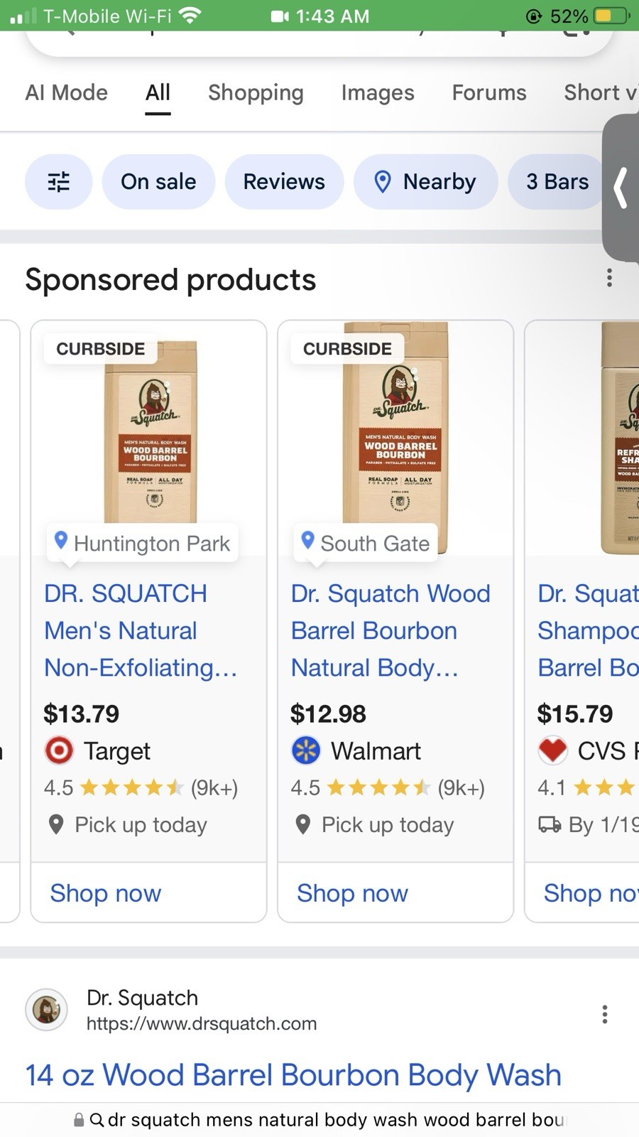 Dr. Squatch Men’s Body Wash – Wood Barrel Bourbon, 14 oz ALL DAY MOISTURIZATION