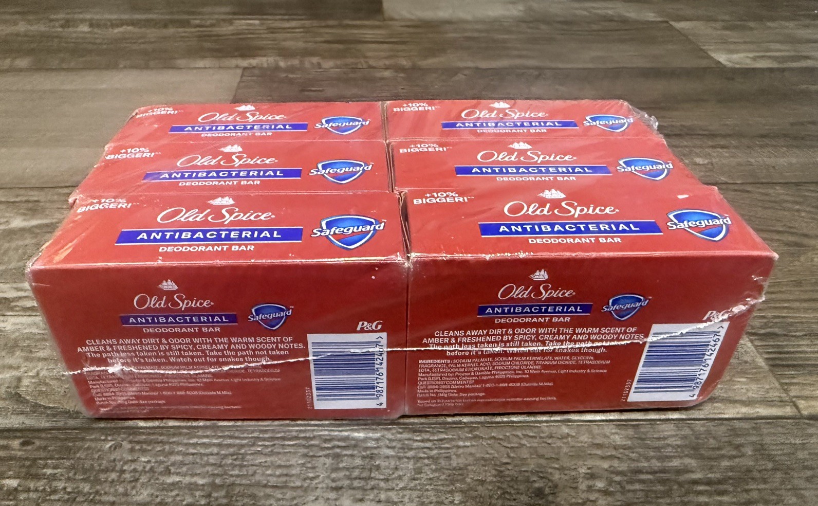 Safeguard Old Spice Antibacterial Deodorant Bar 5.04 oz. each (1-sealed 6pk)