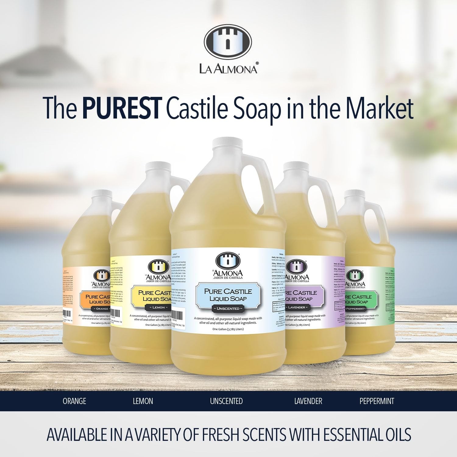 1 Gallon Pure Castile Soap – Natural, Unscented & Eco-Friendly Cleaning Solution
