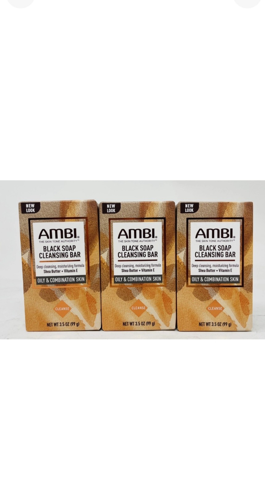 PACK OF 3 AMBI Skin Care Soap Black soap With Shea Batter 3.5 oz FREE SHIPPING