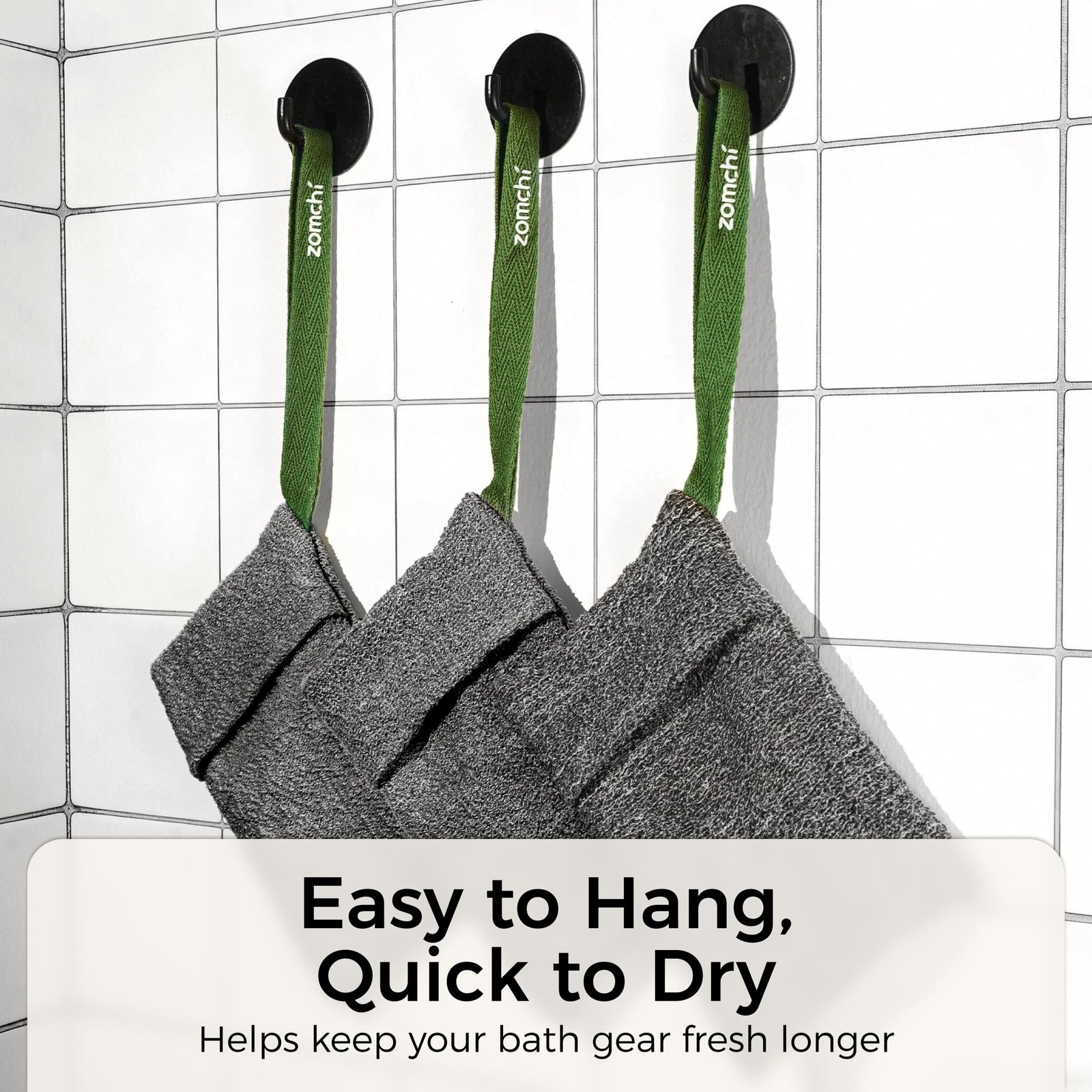 ZOMCHI Exfoliating Soap Bags, 3-Pack Body Scrubber Savers for Bar Soap, Desig…