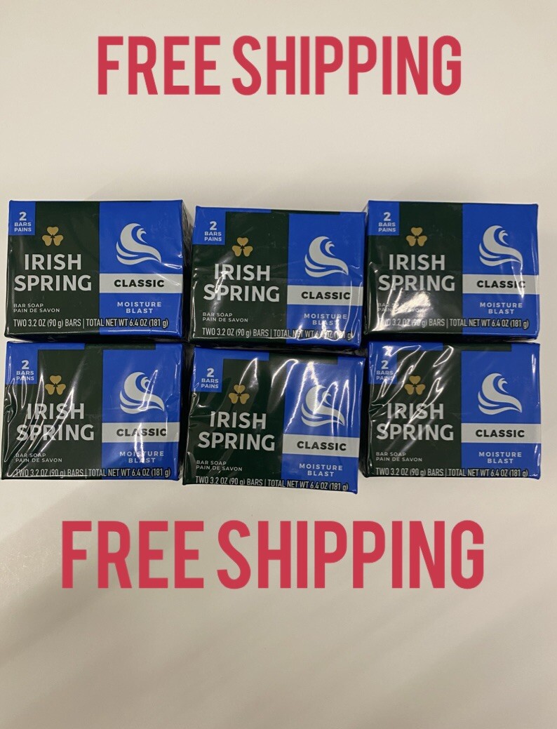Irish Spring Moisture Blast Bar Soap for Men, 12 Bars, Fast Free Shipping