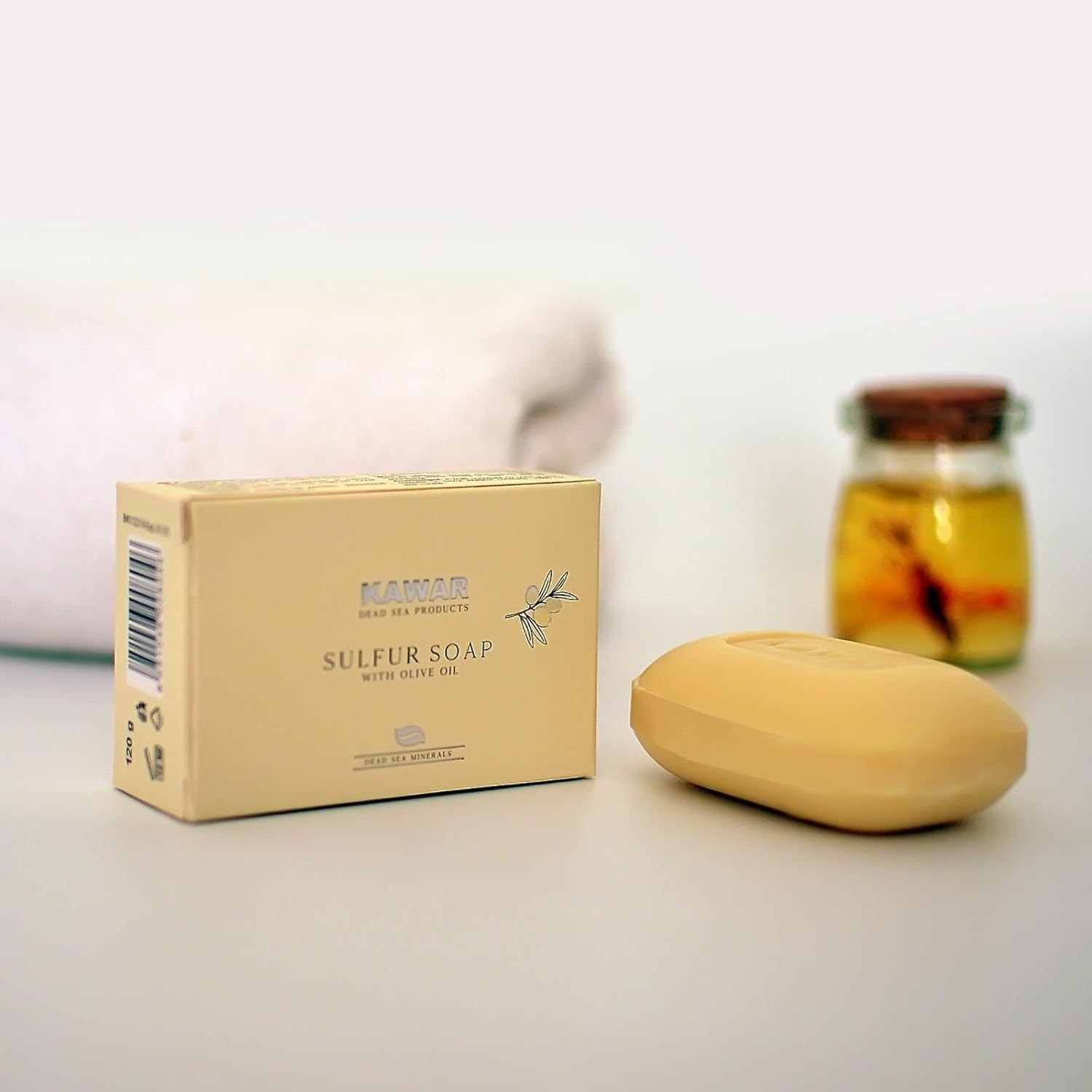 Natural Dead Sea Sulfur Soap with Olive Oil for Oily Skin | 4.2 oz, 2-Pack