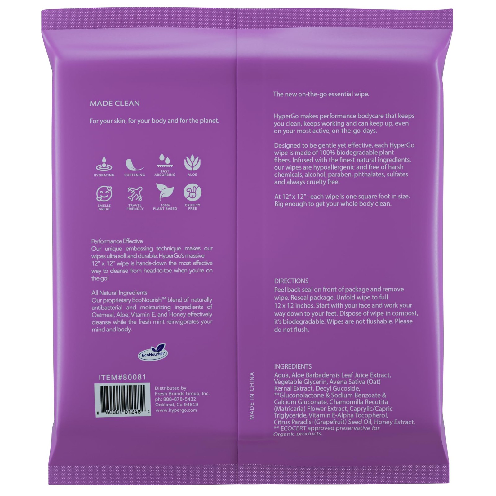 Body Wipes – No Rinse Wet Wipes for Adults, All Natural Shower Bathing Wipes, Re