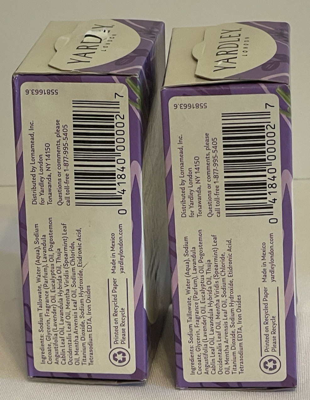 Yardley Nourishing Bath Bar Soap English Lavender 2 Pack 4 Ounces New Sealed