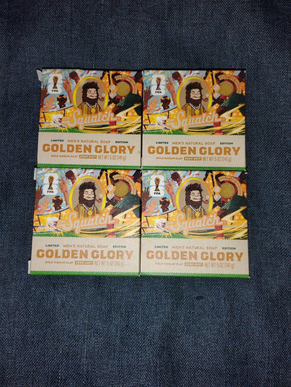 LIMITED EDITION Dr.Squatch Golden Glory FIFA Men’s All Natural Body Soap (4bars)