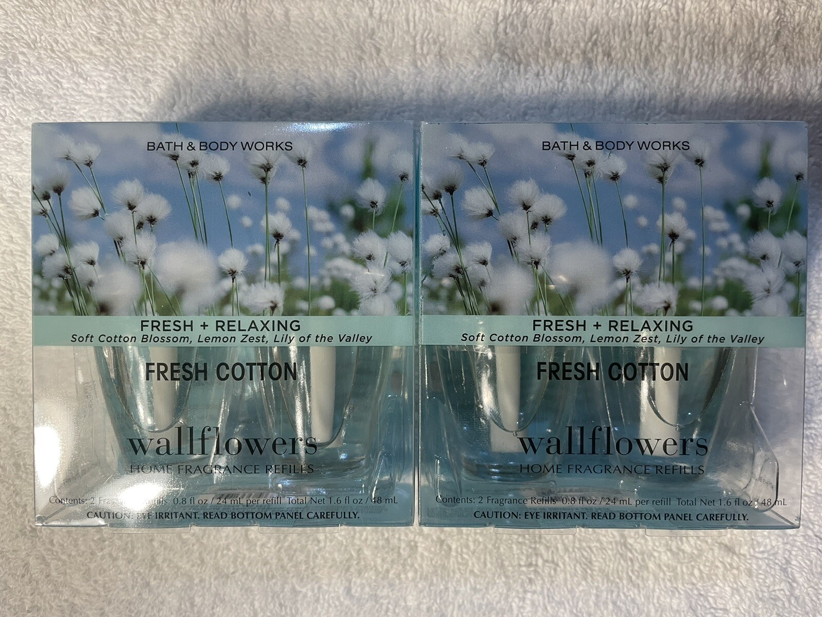 Bath & Body Works Wallflowers NEW Refill Plug-Ins Lot 4 FRESH COTTON
