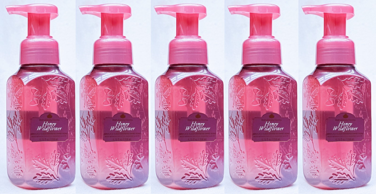 5 Bath & Body Works HONEY WILDFLOWER Gentle Foaming Hand Soap 8.75 oz