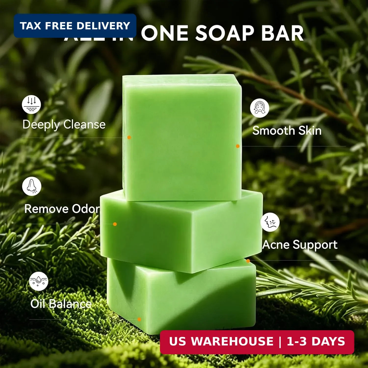 Tea Tree Soap for Itchy Skin, Natural Antifungal Soap Bar for Odor, Fungus, Ring