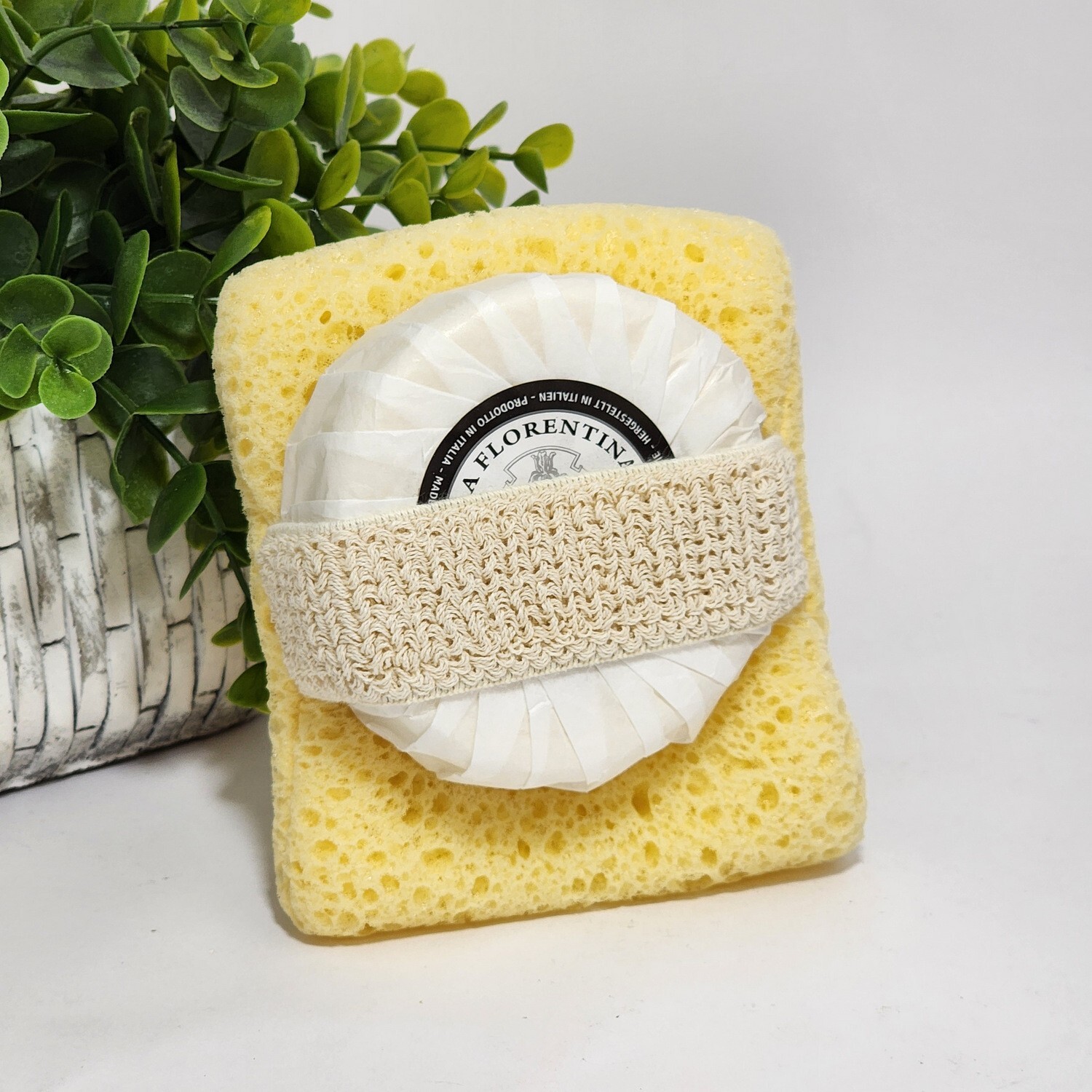 La Florentina Citron Acacia Soap & Sponge SET by Saponerie Mario Fissi