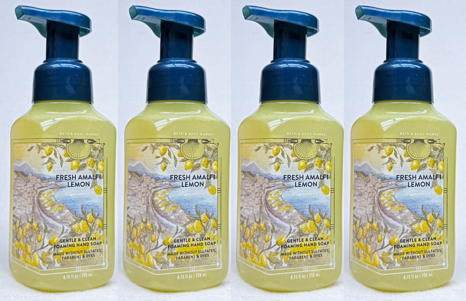 4 Bath & Body Works FRESH AMALFI LEMON Gentle Foaming Hand Soap 8.75 oz