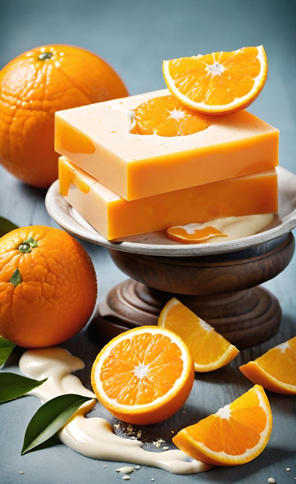 Orange Handmade Organic Soap Bar Natural Oil Wonderful Scent Premium Body Spa
