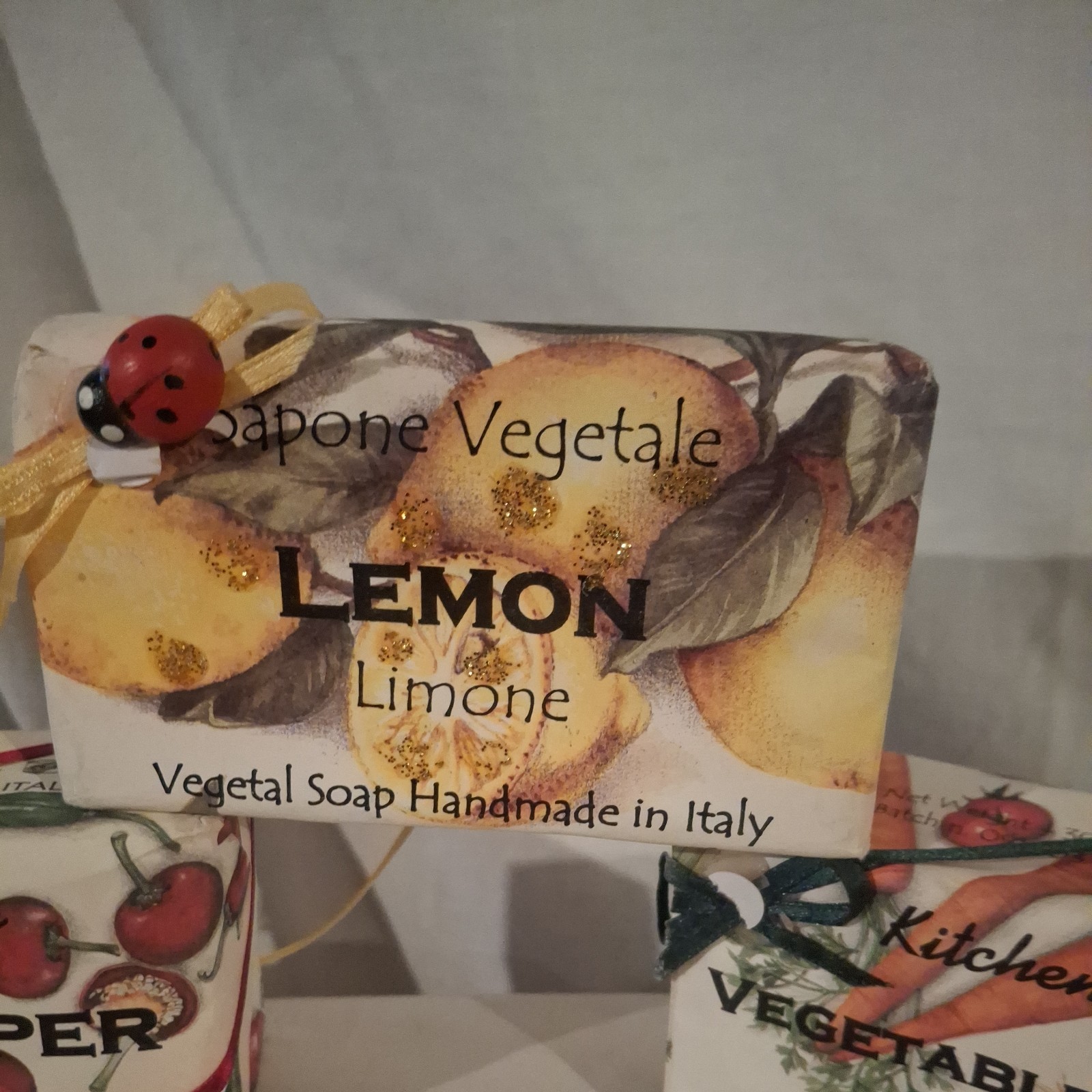 SOAP BAR ITALY pink pepper 6 bars lemon vegetable garden paprika daisy spice