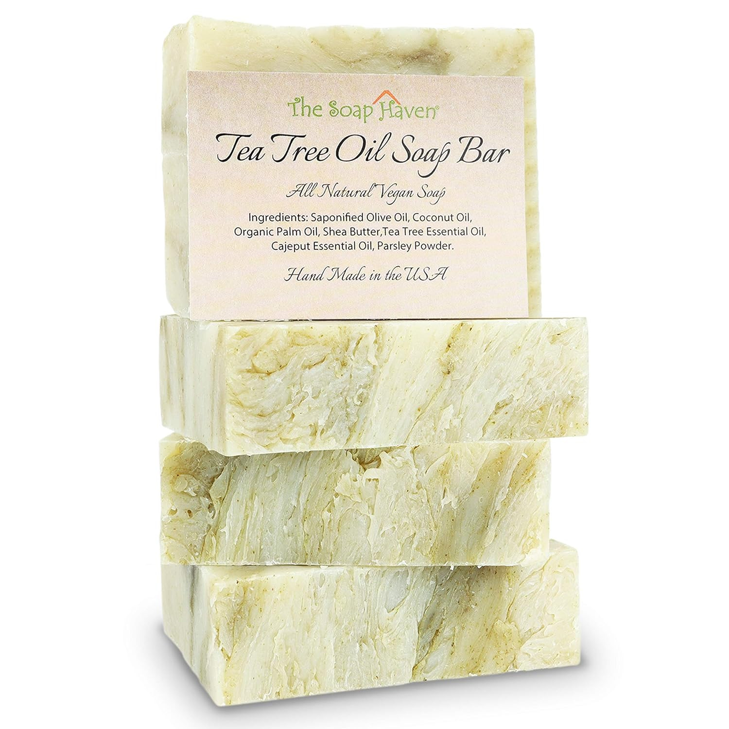TEA TREE SOAP BAR – 4 Natural Tea Tree Oil Soap Bars for Face, Hand, Foot, Body