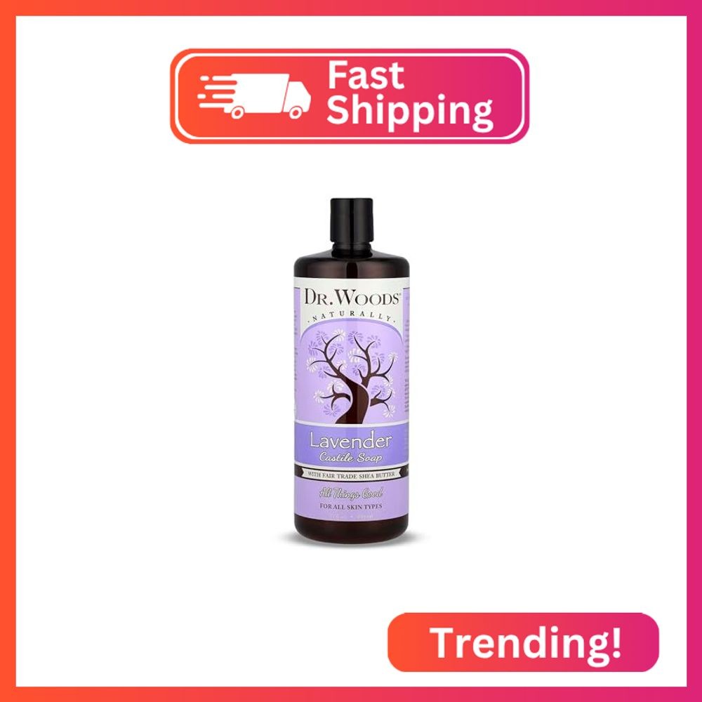 Dr. Woods Lavender Liquid Castile Soap – Castile Soap with Pure Lavender Oil, Bo