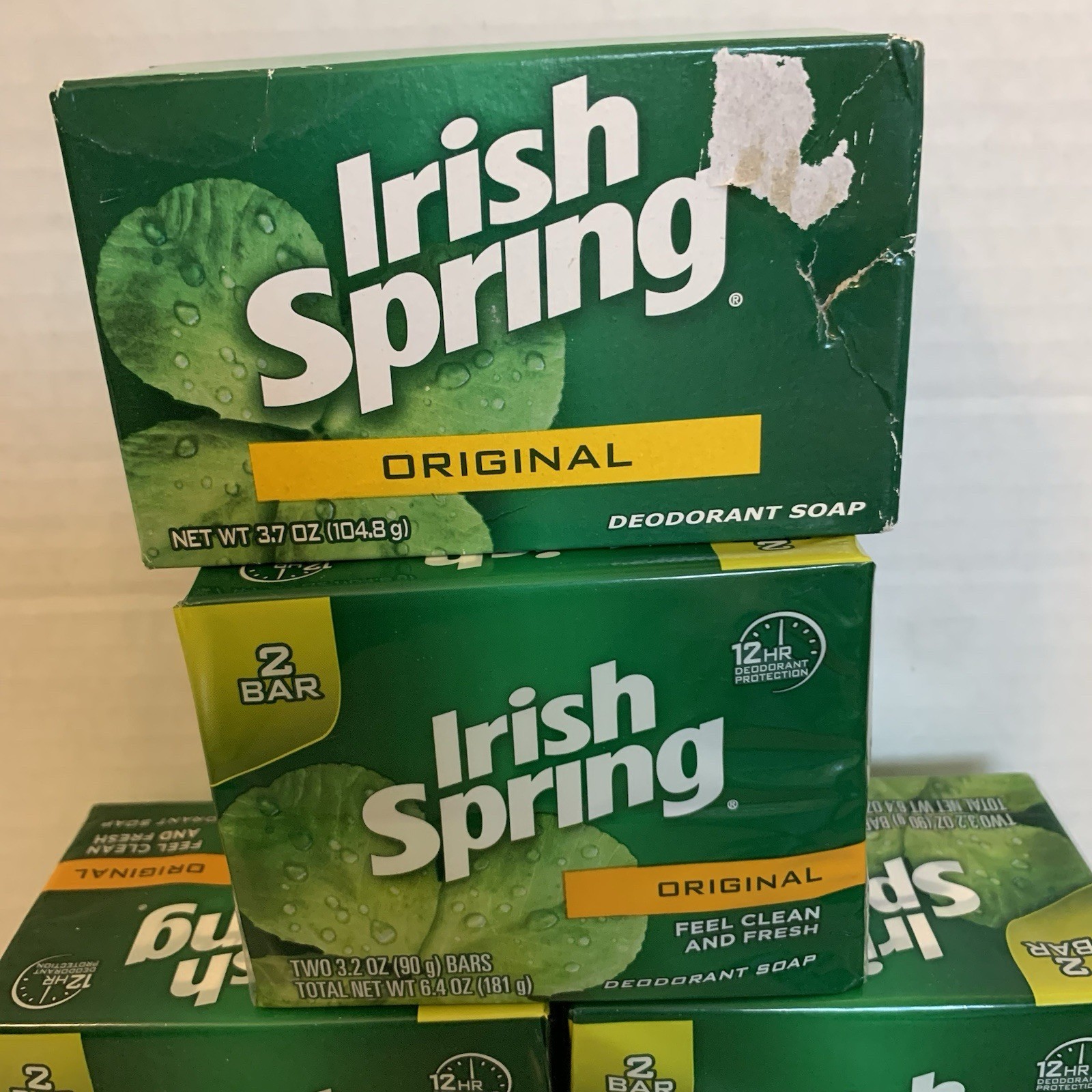 Irish Spring 9 BARS 3.75 oz ORIGINAL Scent Deodorant Soap NO FLAXSEED NOS