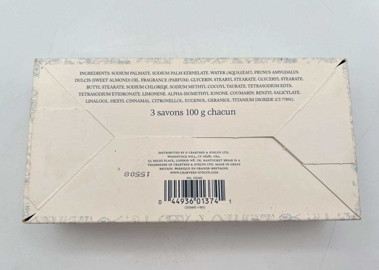 Crabtree Evelyn Nantucket Briar Scented Bath Soap – Set of 3 x 3.5oz Bars NOS