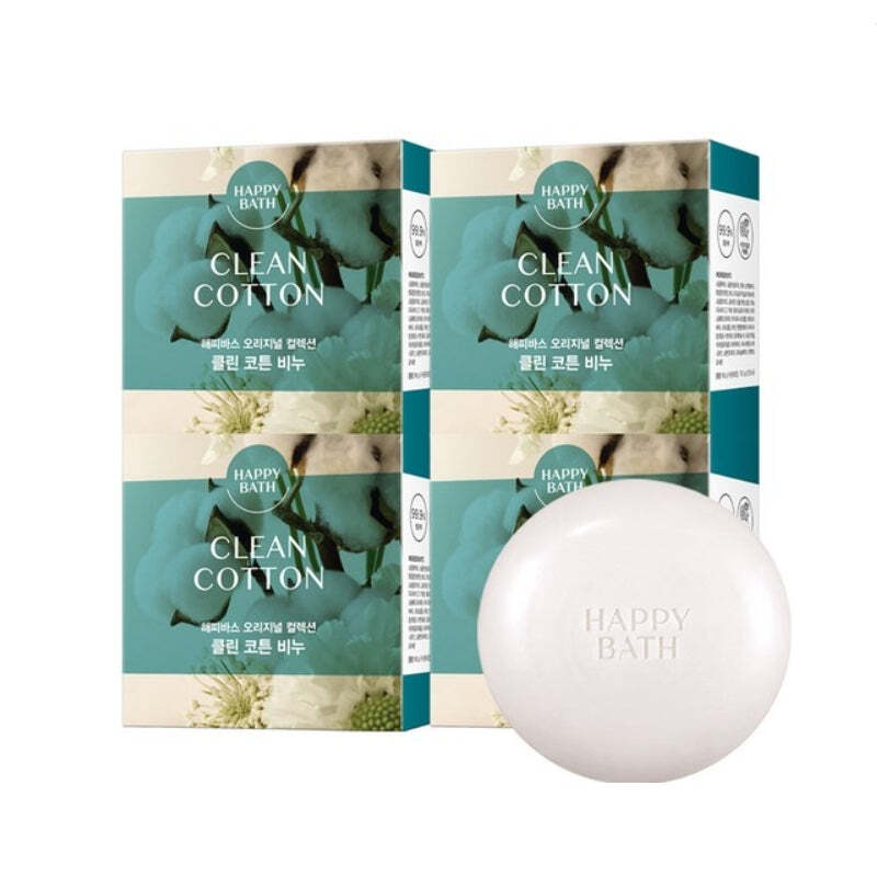 Happy Bath Original Collection Bar Soap Clean Cotton 90g*4Pcs – FREE SHIPPING