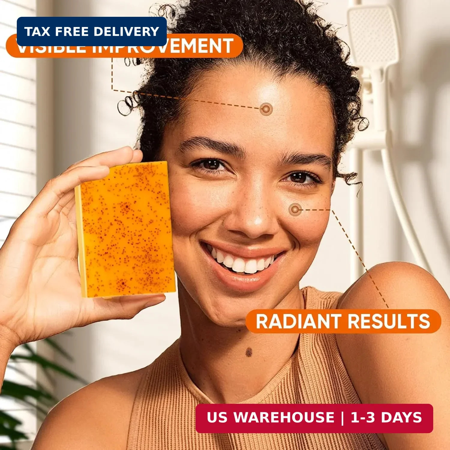 3 Pack Turmeric Kojic Acid Soap Bar Retinol Collagen Vitamin E Skin Brightening