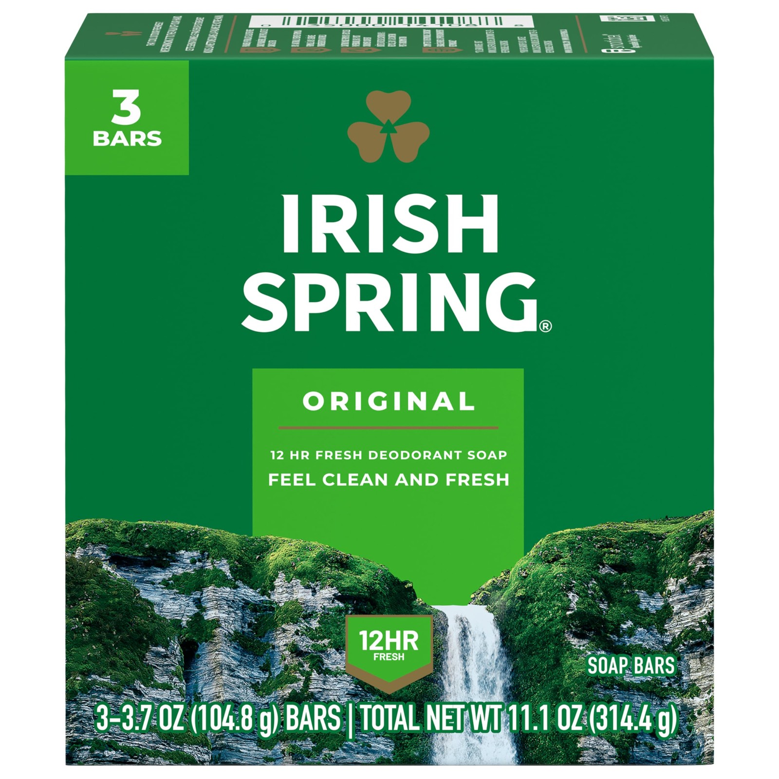 Irish Spring Bar Soap for Men, Original Clean, Smell Fresh and Clean for 12 Hour