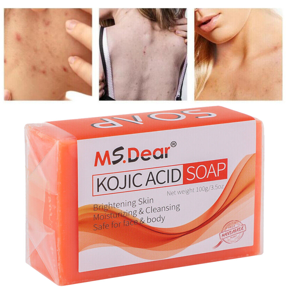 1Pcs Kojic Acid Soap Dark Spot Whitening Turmeric Skin Bleaching Lightening 100g