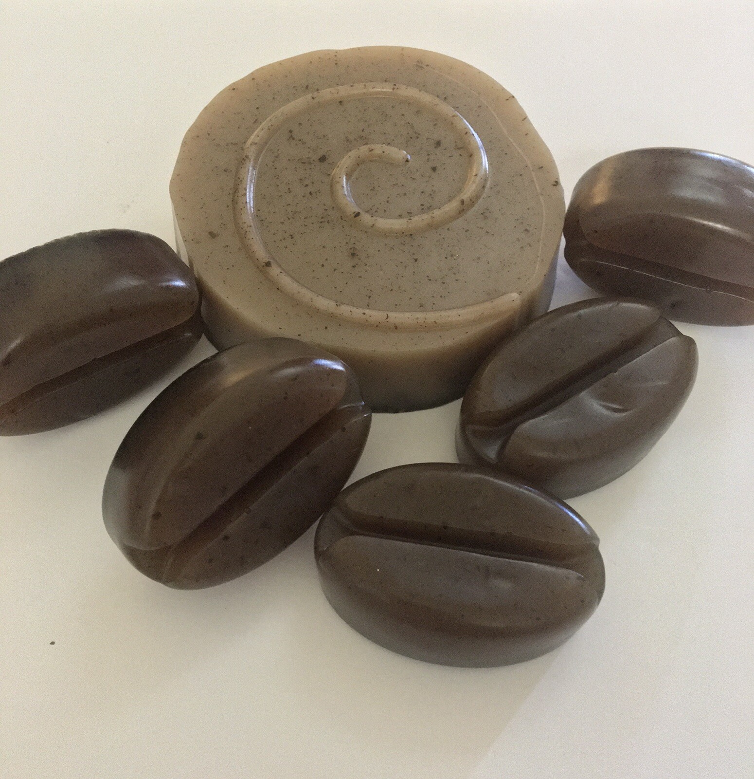 Coffee soap 1 Large 5 Mini Soaps, Coffee Soap Set, Exfoliating Soaps