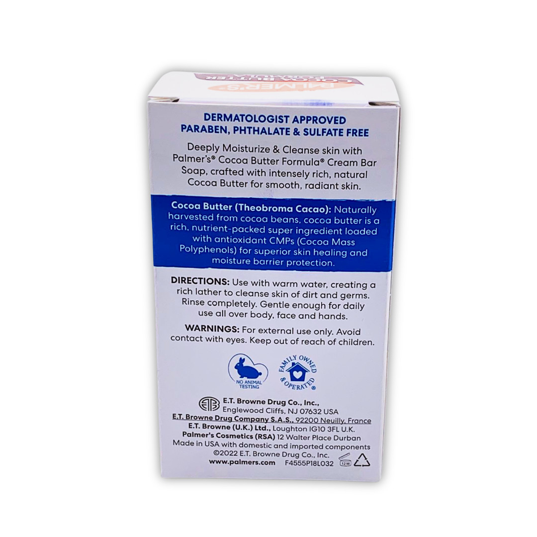 Palmer’s Cocoa Butter Formula Cream Bar Soap with Vitamin E | 4.7 oz | Pack of 3