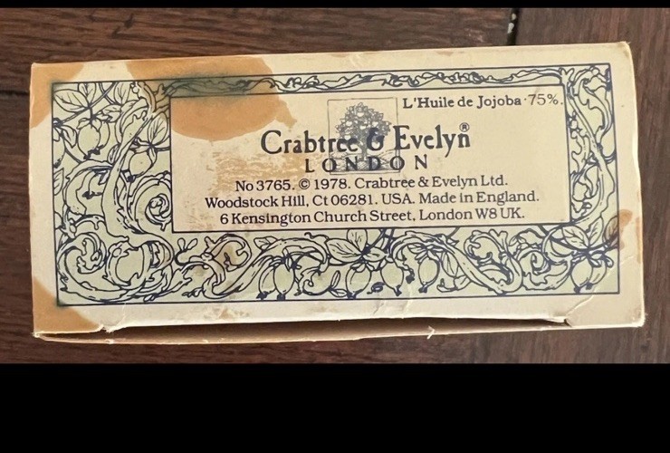 Imported U.K. Crabtree & Evelyn Jojoba Oil Soap 3 oz 1978 Luxury 2 Bars Set