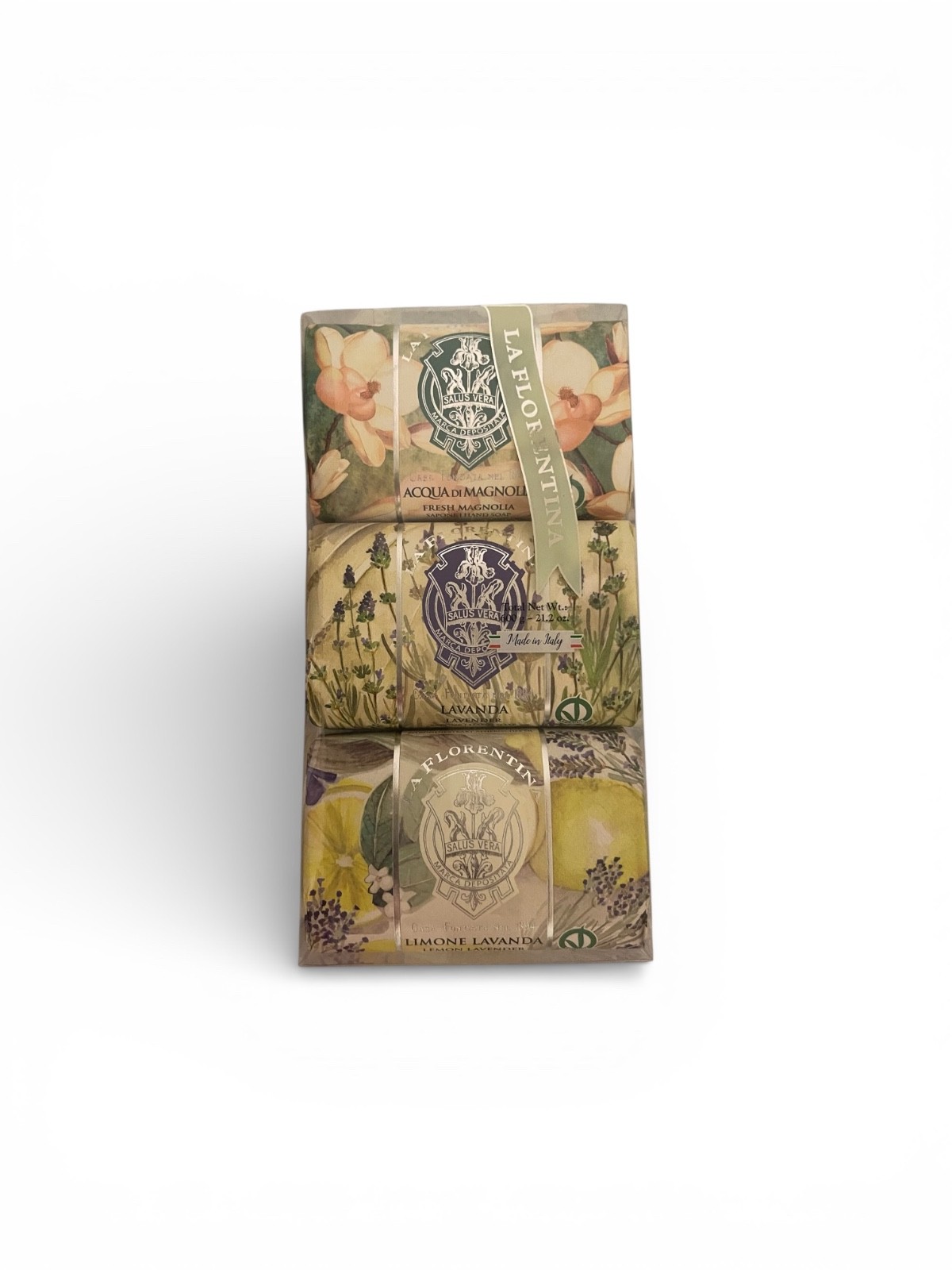 La Florentina Soap Bars 3 Pack • 7 oz Each • Magnolia Lavender Lemon Lavender