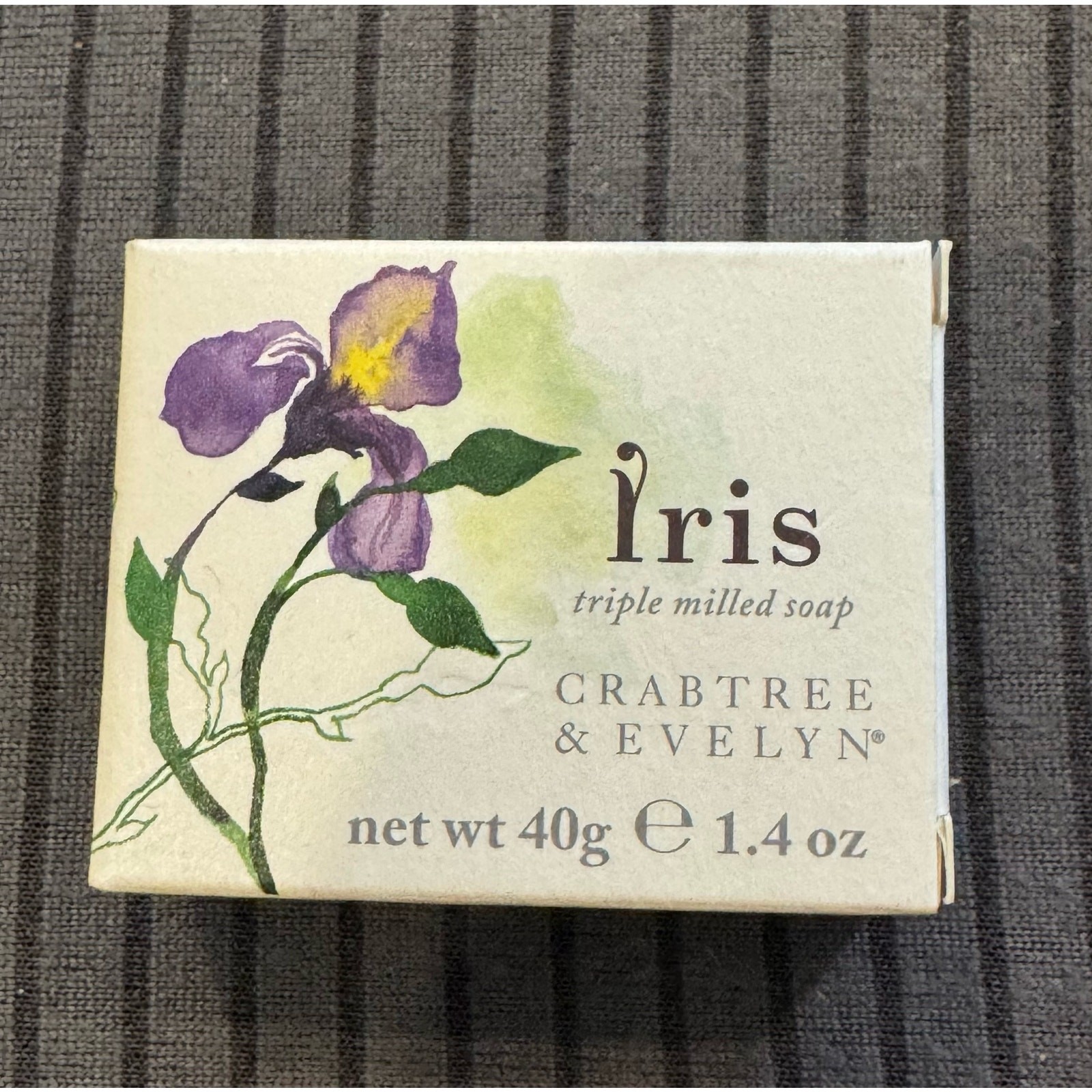 CRABTREE & EVELYN IRIS TRIPLE MILLED SOAP BAR – 40g/1.4oz SMALL
