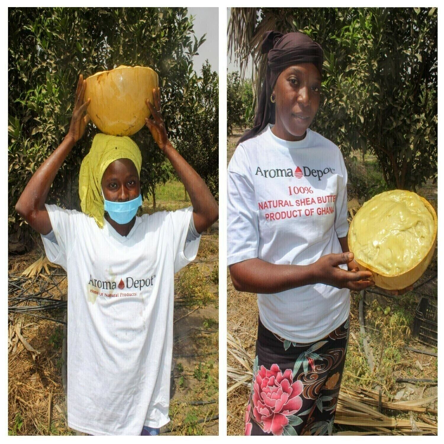 African Shea Butter 1 lb. Raw Black Soap Bar or Paste Natural COMBO PACK